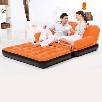 Надувной диван-кровать флок. с электронасосом 220В 152 х 188 х 64 см